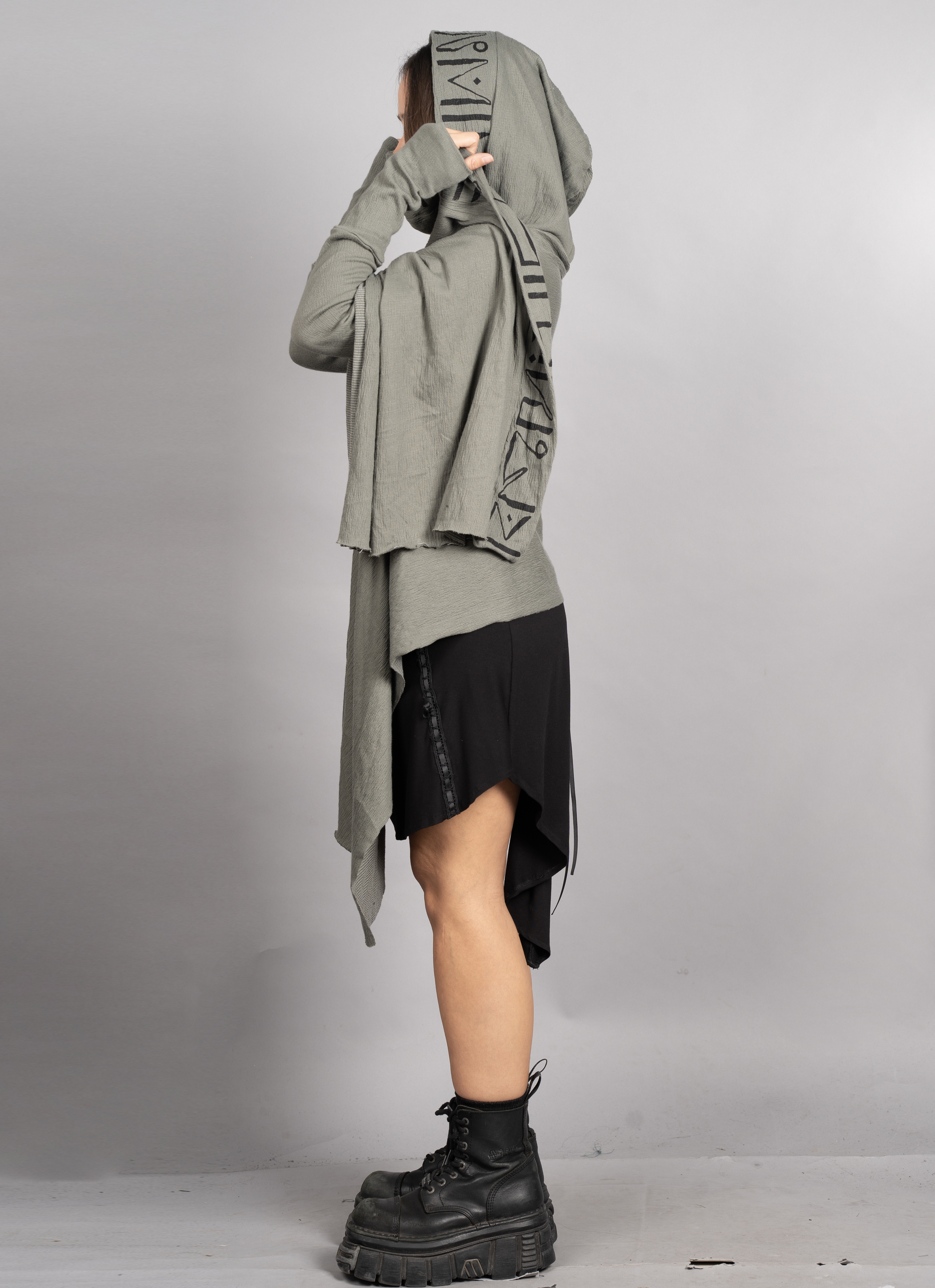 Jaka' Urban street open hoodie Olive - Plazmalab | Plazmalab Urban